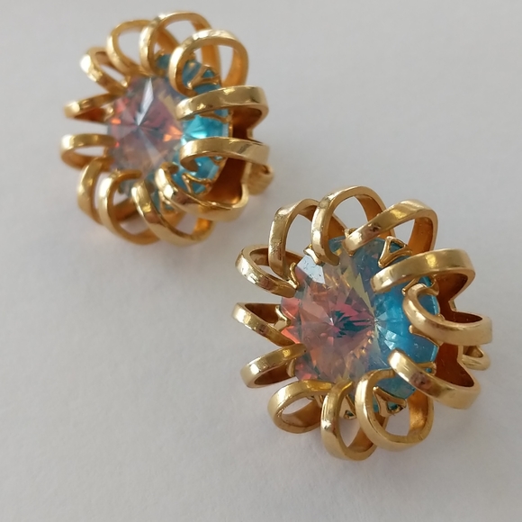 Pristine VTG ALL SIGNED Sarah Coventry Iridescent Crystals & Gold Tone Set - Picture 16 of 16